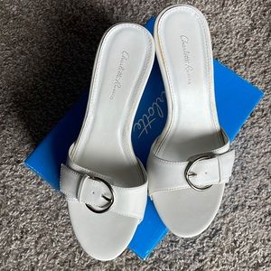 Charlotte Russe white heels size 7